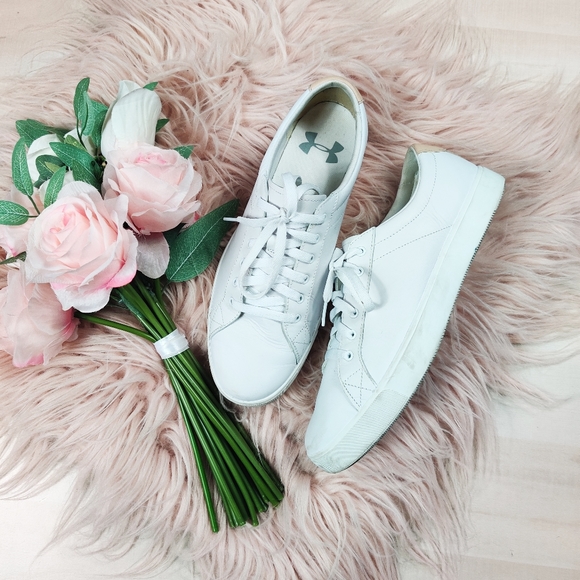 under armour white leather shoes